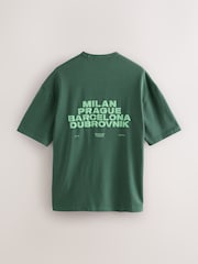 Green Relaxed Fit Graphic Print Heavy Weight T-Shirt - Image 6 of 9