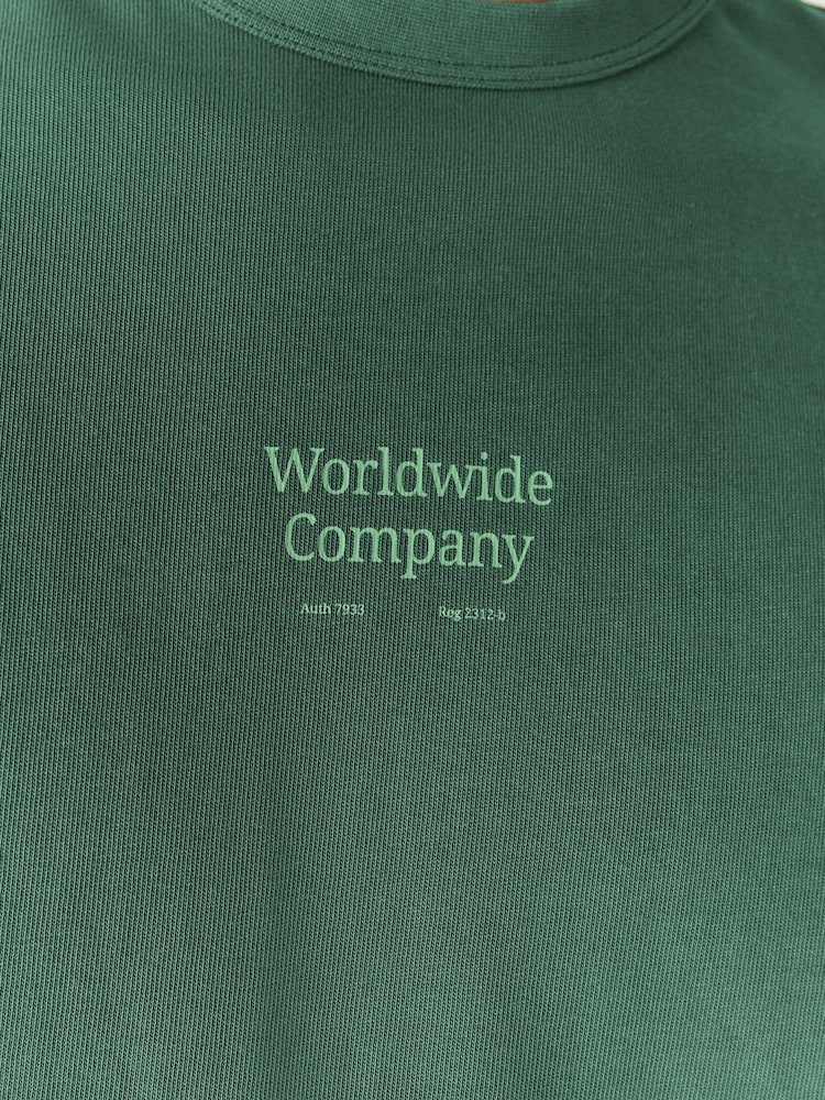 Green Relaxed Fit Graphic Print Heavy Weight T-Shirt - Image 9 of 9