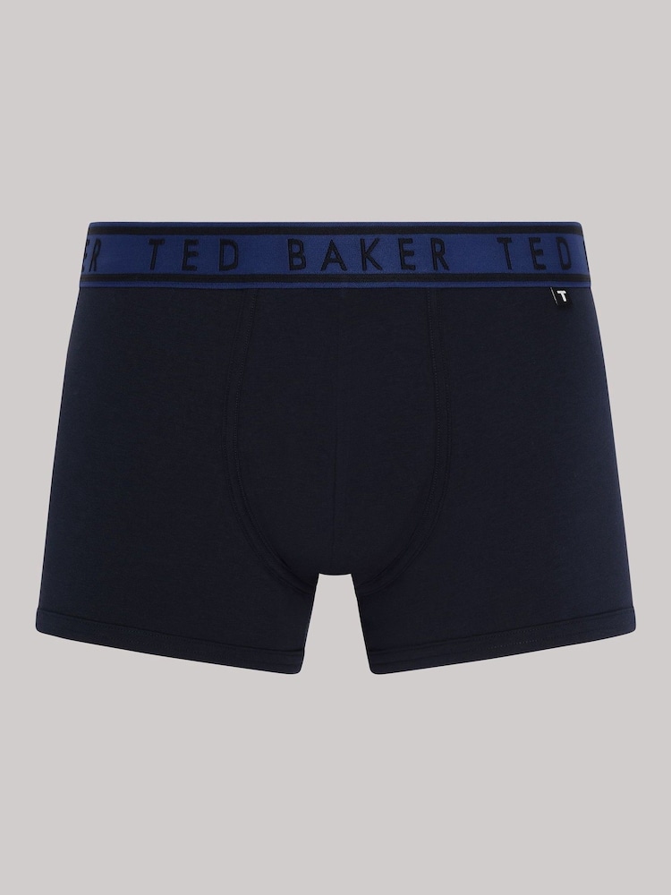 Ted Baker Blue Cotton Trunk 3 Pack - Image 2 of 9