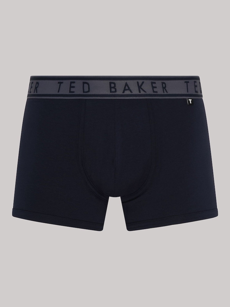 Ted Baker Blue Cotton Trunk 3 Pack - Image 3 of 9