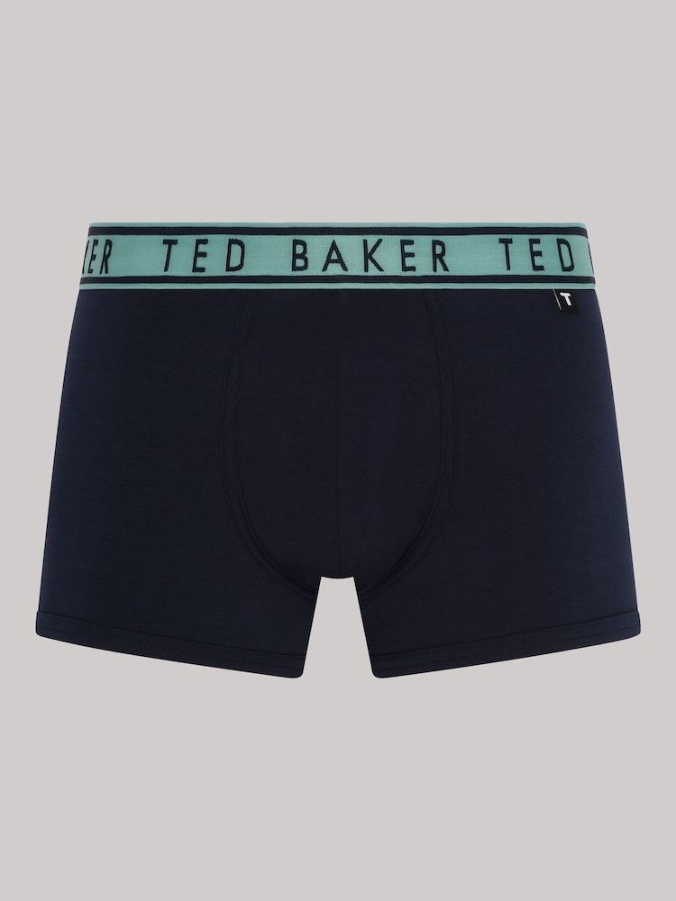 Ted Baker Blue Cotton Trunk 3 Pack - Image 4 of 9
