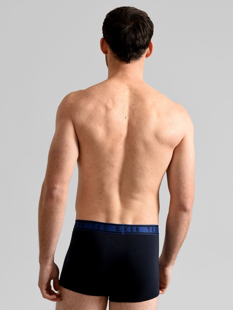 Ted Baker Blue Cotton Trunk 3 Pack - Image 6 of 9