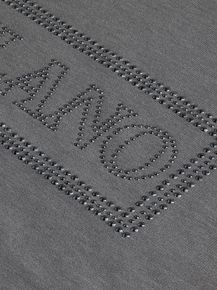 Slate Grey Embroidery Logo Graphic Print T-Shirt - Image 4 of 4