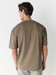 Neutral Mushroom Relaxed Fit Graphic Print Heavy Weight T-Shirt - Image 2 of 3