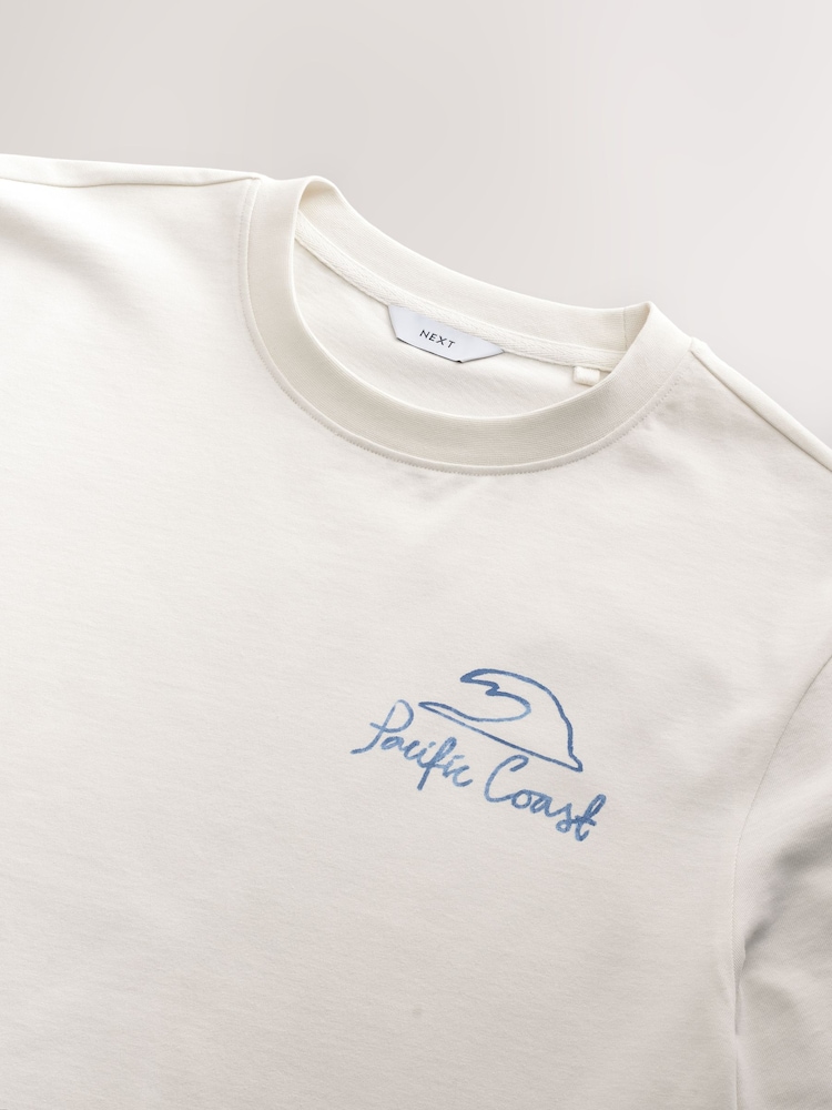 White Surf Regular Fit Graphic Print T-Shirt - Image 8 of 8 White Surf Regular Fit Graphic Print T-Shirt - Image 8 of 8