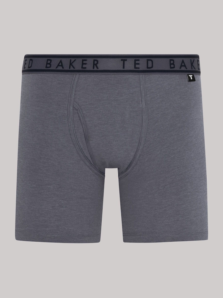 Ted Baker Blue Cotton Boxers 3 Pack - Image 2 of 10