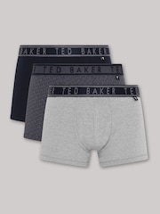 Ted Baker Blue Cotton Trunk 3 Pack - Image 1 of 10