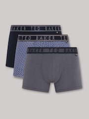 Ted Baker Blue Cotton Trunk 3 Pack - Image 1 of 1