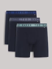 Ted Baker Blue Cotton Boxer Boxers 3 Pack - Image 1 of 4
