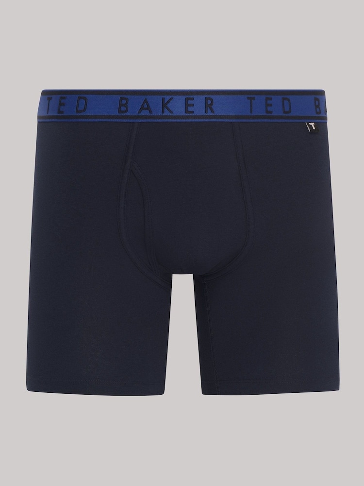 Ted Baker Blue Cotton Boxer Boxers 3 Pack - Image 4 of 4