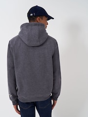 Crew Clothing Company Grey Embroidered Graphic Hooded Sweatshirt - Image 2 of 6