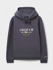 Crew Clothing Company Grey Embroidered Graphic Hooded Sweatshirt - Image 5 of 6