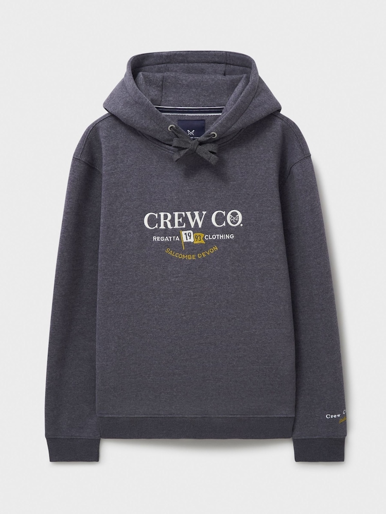 Crew Clothing Company grauer Hoodie mit Stickerei und Grafik - Bild 5 von 5