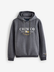 Crew Clothing Company Grey Embroidered Graphic Hooded Sweatshirt - Image 6 of 6