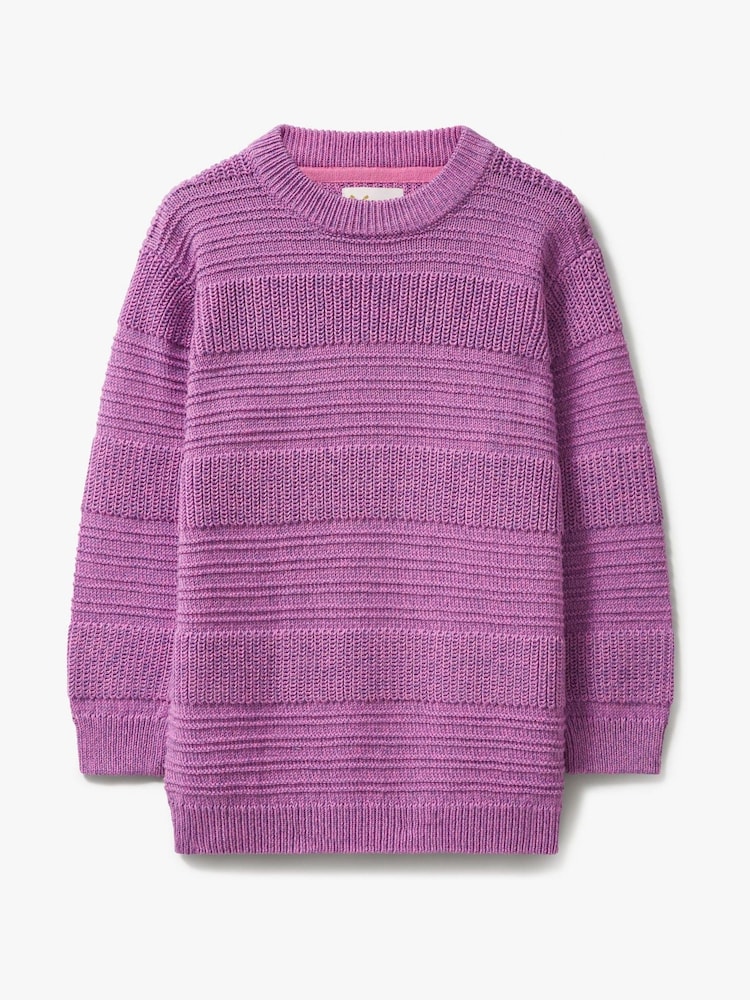 Crew Clothing Company Pink Mixed Stripe Textured Jumper - Image 1 of 3 Crew Clothing Company Pink Mixed Stripe Textured Jumper - Image 1 of 3