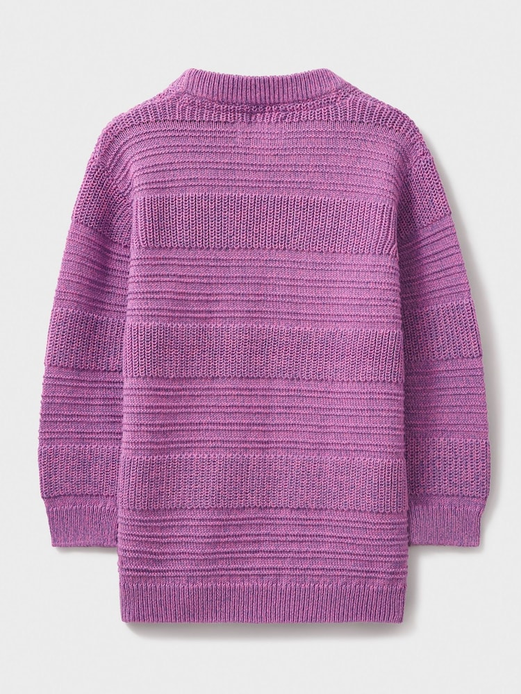 Crew Clothing Company Pink Mixed Stripe Textured Jumper - Image 2 of 3