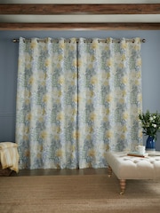 Laura Ashley Ochre Yellow Bernwood Eyelet Curtains - Image 2 of 5