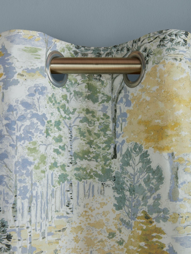 Laura Ashley Ochre Yellow Bernwood Eyelet Curtains - Image 3 of 5
