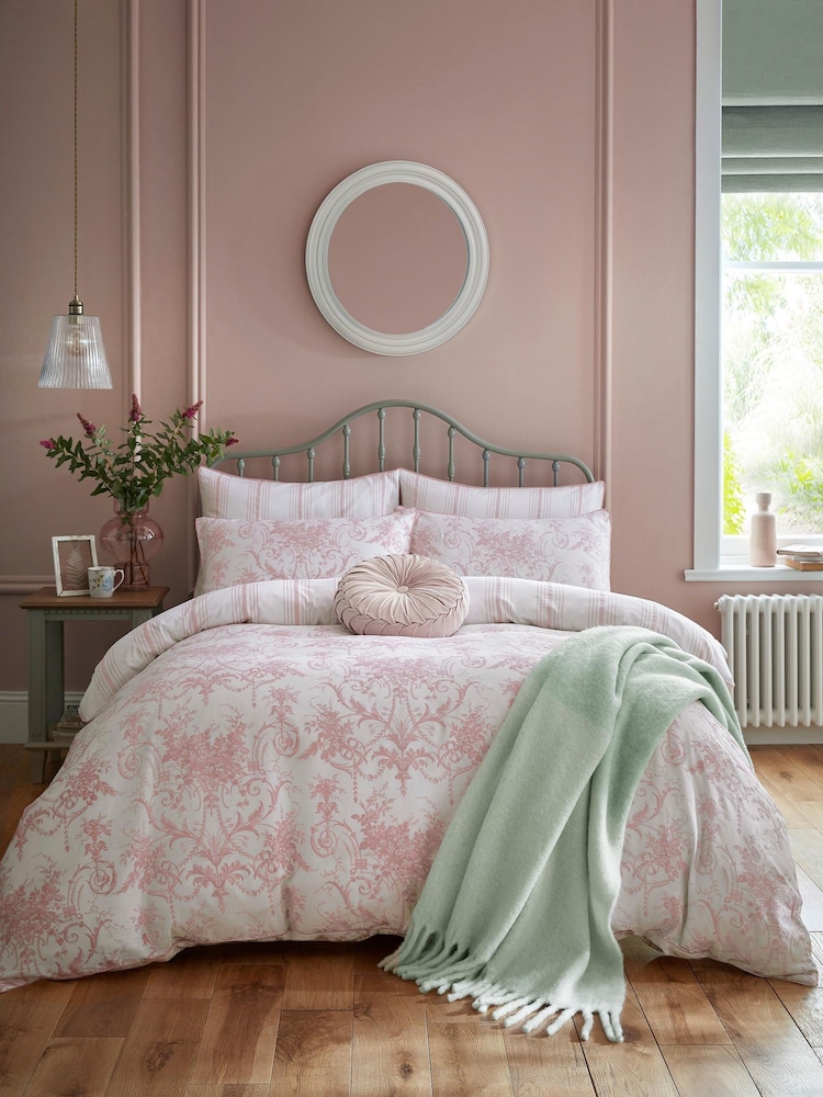 Laura Ashley Blush Tuileries 100% Cotton Duvet Cover and Pillowcase Set - Image 2 of 5