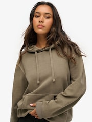Superdry Brown Oversized Contrast Stitch 100% Cotton Hoodie - Image 3 of 3