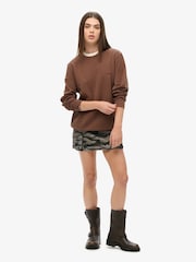 Superdry Brown Oversized Classic Essential 100% Cotton Sweatshirt - Image 2 of 5
