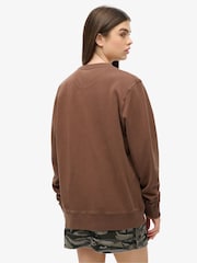 Superdry Brown Oversized Classic Essential 100% Cotton Sweatshirt - Image 3 of 5