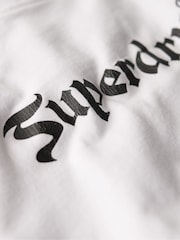 Superdry White Oversized Retro Rock Graphic Cotton T-Shirt - Image 5 of 6