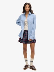 Superdry Blue Oversized 100% Cotton Long Sleeved Oxford Shirt - Image 3 of 6