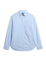 Superdry Blue Oversized 100% Cotton Long Sleeved Oxford Shirt - Image 5 of 6