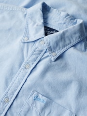 Superdry Blue Oversized 100% Cotton Long Sleeved Oxford Shirt - Image 6 of 6
