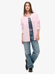 Superdry Pink Long Sleeved 100% Cotton Oxford Shirt - Image 2 of 4