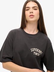 Superdry Black Oversized Tattoo Back Graphic 100% Cotton T-Shirt - Image 4 of 7