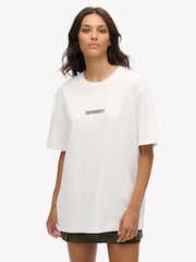 Superdry Oversized Micro Logo Graphic 100% Cotton T-Shirt - Imagen 1 de 3
