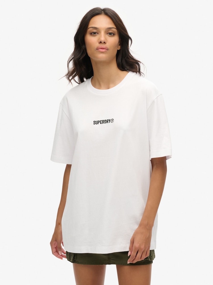 Superdry Oversized Micro Logo Graphic 100% Cotton T-Shirt - Imagen 1 de 3