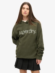 Superdry Green Oversized Core Logo City 100% Cotton Hoodie - Image 1 of 5