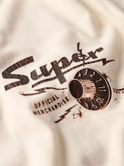 Superdry Cream Oversized Lo-fi Punk Graphic 100% Cotton T-Shirt - Image 7 of 7