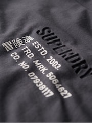 Superdry Grey Oversized Utility Sport Logo 100% Cotton T-Shirt - Image 7 of 7