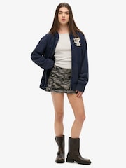 Superdry Blue Oversized Vintage Athletic Zip 100% Cotton Hoodie - Image 2 of 6