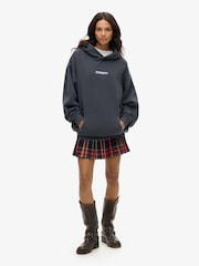 Superdry Grey Oversized Micro Logo Graphic Hoodie - Image 2 of 3