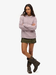 Superdry Pink Oversized Over Dyed Marl 100% Cotton Crew Sweatshirt - Image 2 of 4