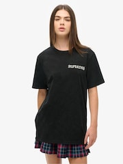 Superdry Black Oversized Tattoo Graphic 100% Cotton T-Shirt - Image 1 of 5