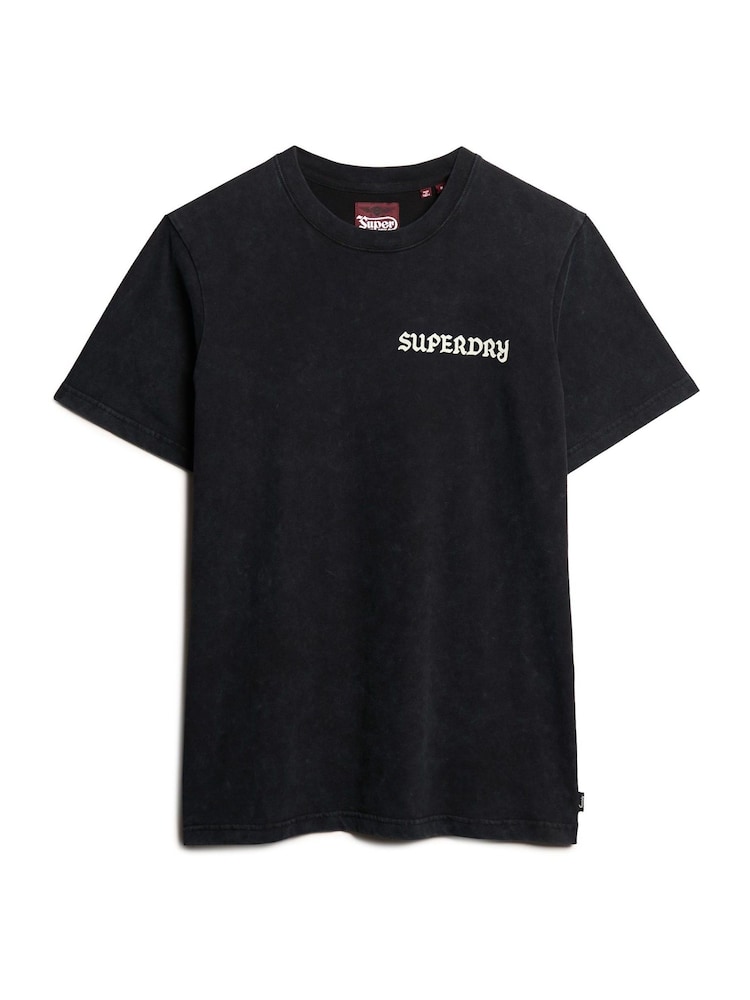 Superdry Black Oversized Tattoo Graphic 100% Cotton T-Shirt - Image 2 of 3 Superdry Black Oversized Tattoo Graphic 100% Cotton T-Shirt - Image 2 of 3