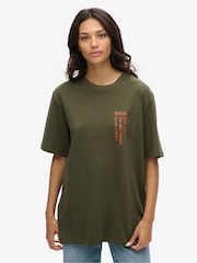 Superdry Green Oversized Utility Sport Logo T-Shirt - Image 1 of 7
