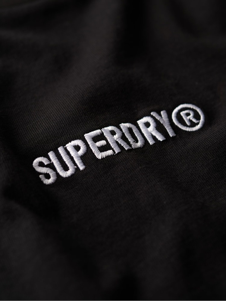 Superdry Black Oversized Micro Logo Graphic 100% Cotton T-Shirt - Image 6 of 6