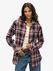 Superdry Blue Oversized Long Sleeves Lumberjack 100% Cotton Shirt - Image 1 of 4