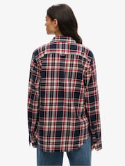 Superdry Blue Oversized Long Sleeves Lumberjack 100% Cotton Shirt - Image 2 of 4