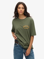 Superdry Green Oversized Tattoo Back Graphic T-Shirt - Image 1 of 3