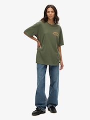 Superdry Green Oversized Tattoo Back Graphic T-Shirt - Image 3 of 3