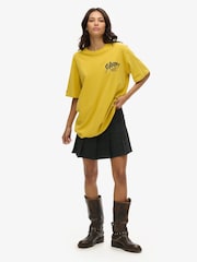 Superdry Yellow Oversized Lo-fi Punk Graphic T-Shirt - Image 3 of 7