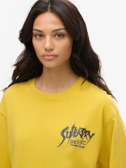 Superdry Yellow Oversized Lo-fi Punk Graphic T-Shirt - Image 4 of 7